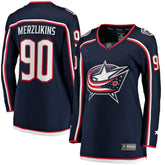 Elvis Merzlikins Columbus Blue Jackets Fanatics Women's Home Breakaway Jersey - NHL Jerseys