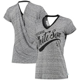 Chicago White Sox Touch Women's Hail Mary V-Neck Back Wrap T-Shirt - MLB T-shirts
