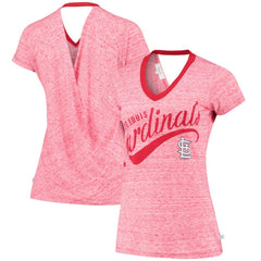 St. Louis Cardinals Touch Women's Hail Mary V-Neck Back Wrap T-Shirt - MLB T-shirts