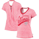 Washington Nationals Touch Women's Hail Mary V-Neck Back Wrap T-Shirt - MLB T-shirts