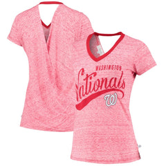 Washington Nationals Touch Women's Hail Mary V-Neck Back Wrap T-Shirt - MLB T-shirts