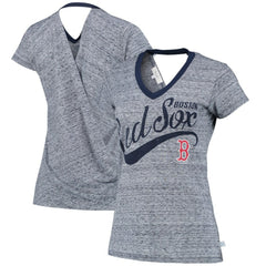Boston Red Sox Touch Women's Hail Mary V-Neck Back Wrap T-Shirt - MLB T-shirts