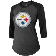 Pittsburgh Steelers Chase Claypool Women's Team Player Name & Number Tri-Blend Raglan 3/4-Sleeve T-Shirt | NFL US