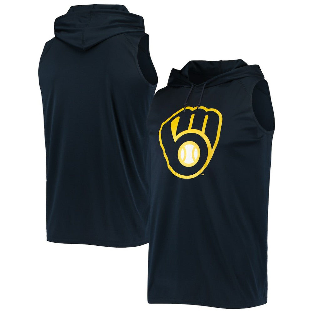 Milwaukee Brewers Stitches Sleeveless Pullover Hoodie - MLB Hoodies