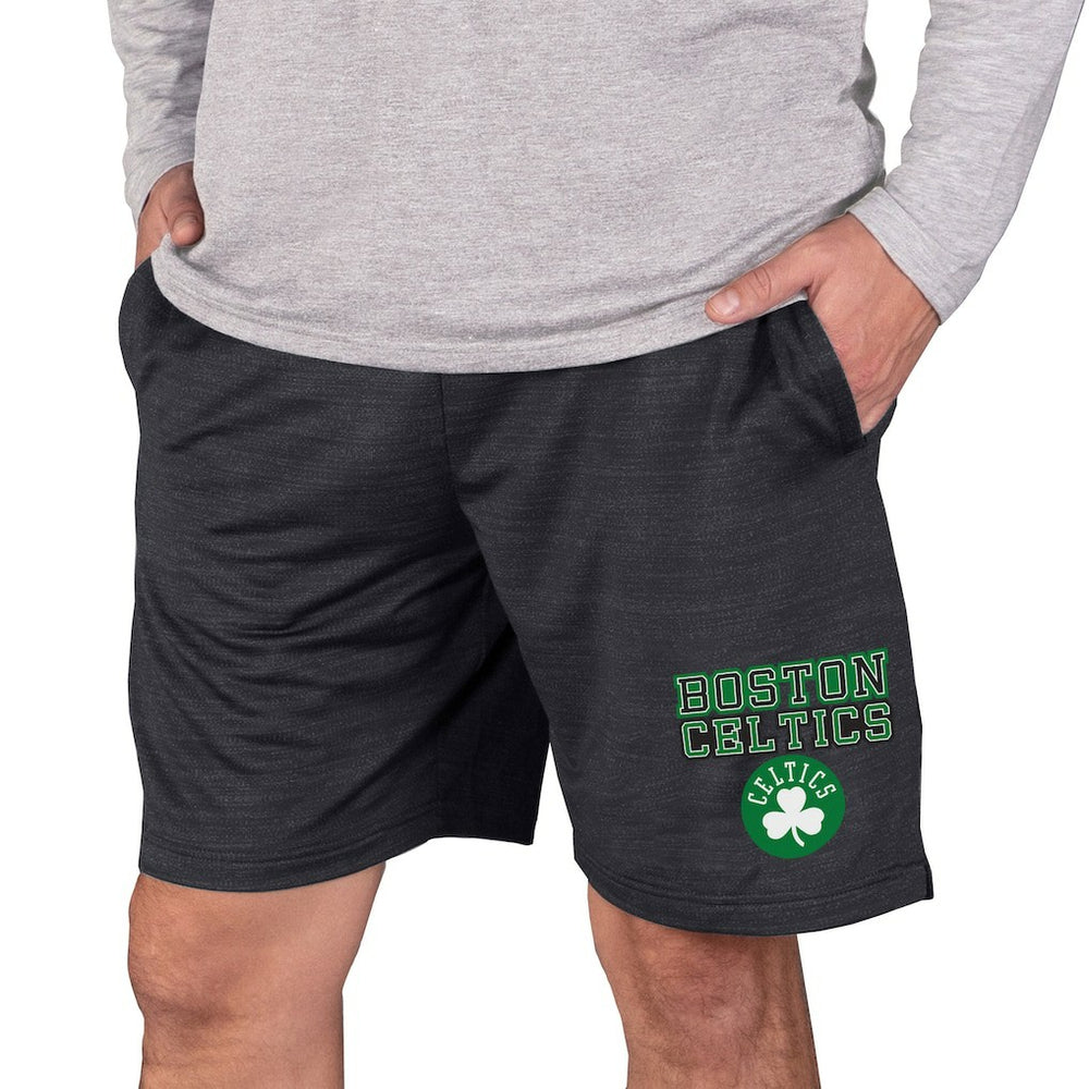 Charcoal Boston Celtics Concepts Sport Bullseye Knit Jam Shorts | NBA