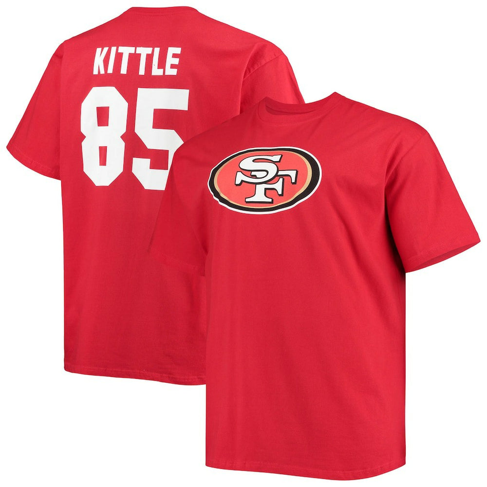 San Francisco 49ers George Kittle Big & Tall Player Name & Number T-Shirt | NFL Discount
