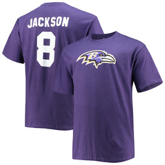 Baltimore Ravens Lamar Jackson Big & Tall Player Name & Number T-Shirt | NFL Discount