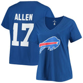 Buffalo Bills Josh Allen Women's Plus Size Name & Number V-Neck T-Shirt | NFL Hot