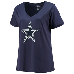 Dallas Cowboys Dak Prescott Women's Plus Size Fair Catch Name & Number V-Neck T-Shirt | NFL Discount