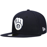 Milwaukee Brewers New Era White Logo 59FIFTY Fitted Hat - MLB Hats
