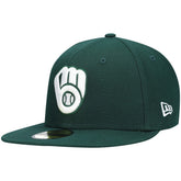Milwaukee Brewers New Era White Logo 59FIFTY Fitted Hat - MLB Hats