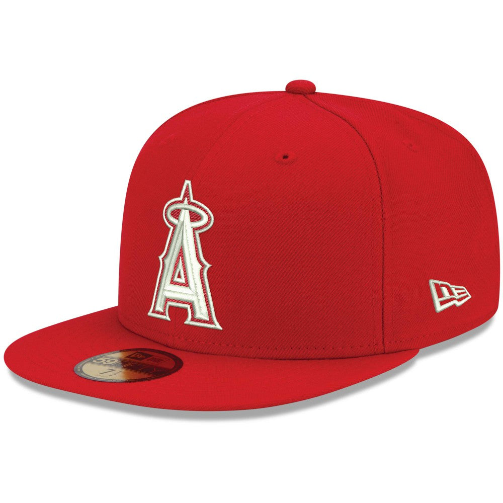 Los Angeles Angels New Era White Logo 59FIFTY Fitted Hat - MLB Hats