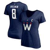 Alexander Ovechkin Washington Capitals Fanatics Women's Authentic Stack Name & Number V-Neck T-Shirt - NHL T-shirts