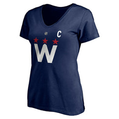 Alexander Ovechkin Washington Capitals Fanatics Women's Authentic Stack Name & Number V-Neck T-Shirt - NHL T-shirts