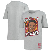 Heathered Gray Dominique Wilkins Atlanta Hawks Youth Hardwood Classics King of the Court Player T-Shirt | NBA