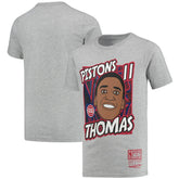 Gray Isiah Thomas Detroit Pistons Youth Hardwood Classics King of the Court Player T-Shirt sale | NBA
