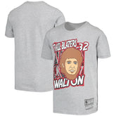 Gray Bill Walton Portland Trail Blazers Youth Hardwood Classics King of the Court Player T-Shirt | NBA