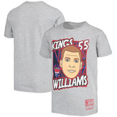 Gray Jason Williams Sacramento Kings Youth Hardwood Classics King of the Court Player T-Shirt | NBA