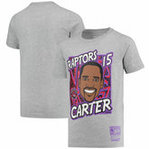 Gray Vince Carter Toronto Raptors Youth Hardwood Classics King of the Court Player T-Shirt | NBA