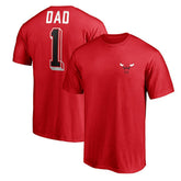 Red Chicago Bulls Number One Dad T-Shirt sale | NBA