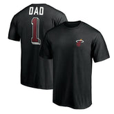 Black Miami Heat Number One Dad T-Shirt | NBA