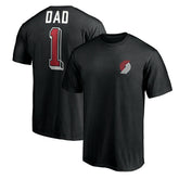 Black Portland Trail Blazers Number One Dad T-Shirt | NBA