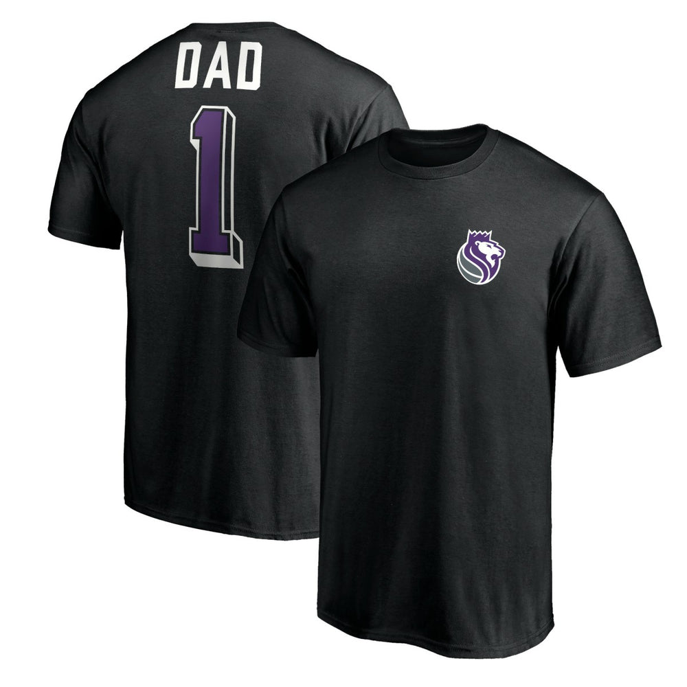 Black Sacramento Kings Number One Dad T-Shirt | NBA