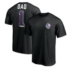 Black Sacramento Kings Number One Dad T-Shirt | NBA