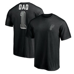Black San Antonio Spurs Number One Dad T-Shirt | NBA