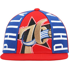 Red Philadelphia 76ers Hardwood Classics Big Face Callout Snapback Hat | NBA