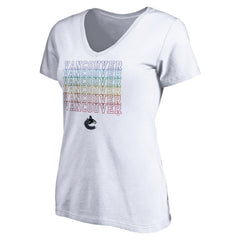 Vancouver Canucks Women's City Pride V-Neck T-Shirt - NHL T-shirts