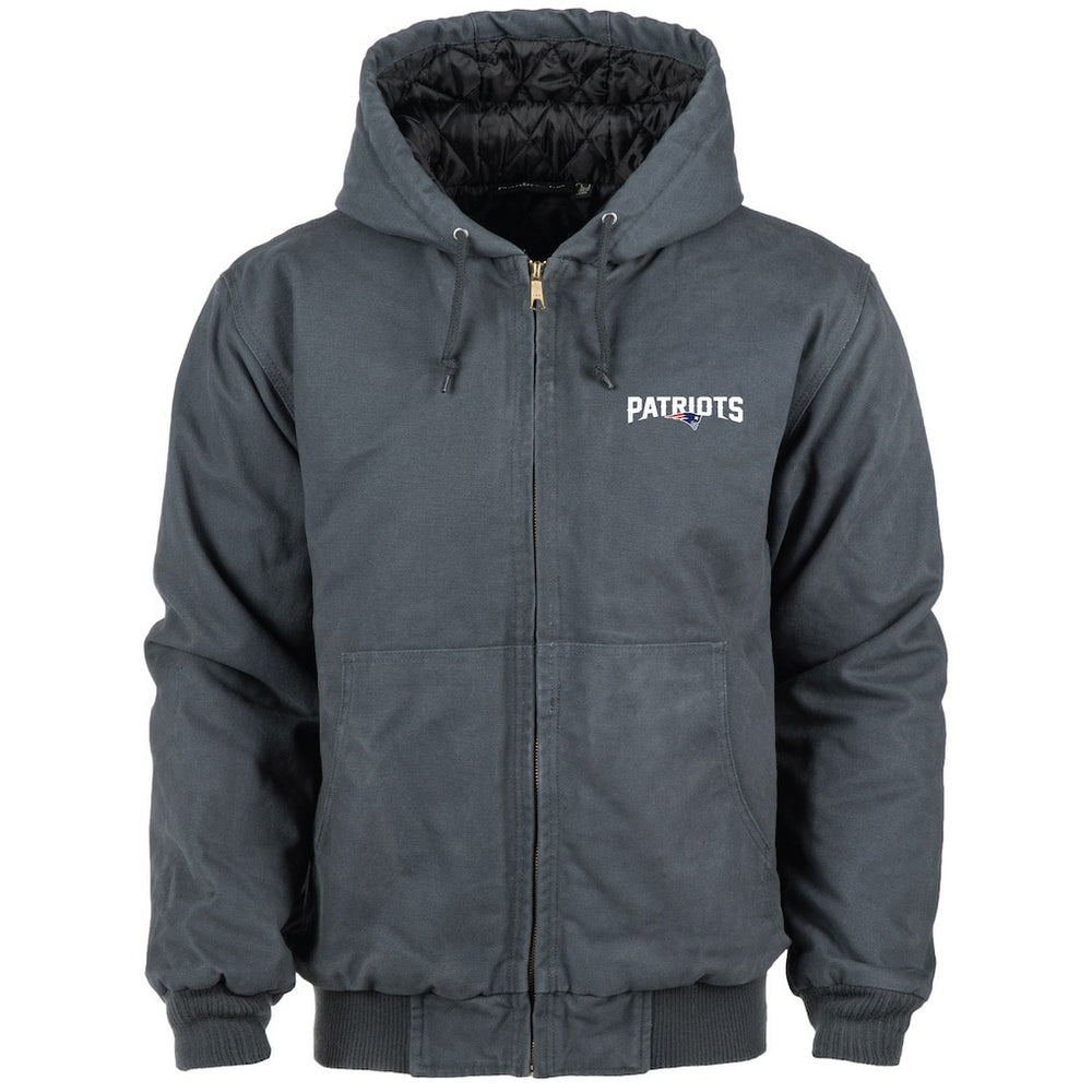 New England Patriots Dunbrooke Big & Tall Dakota Canvas Hoodie Full-Zip Jacket | NFL New
