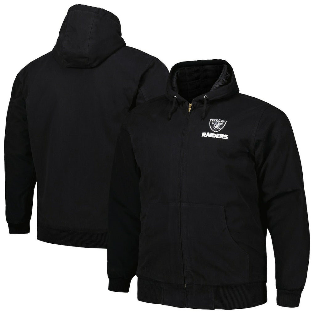 Las Vegas Raiders Dunbrooke Big & Tall Dakota Canvas Hoodie Full-Zip Jacket | NFL Outlet