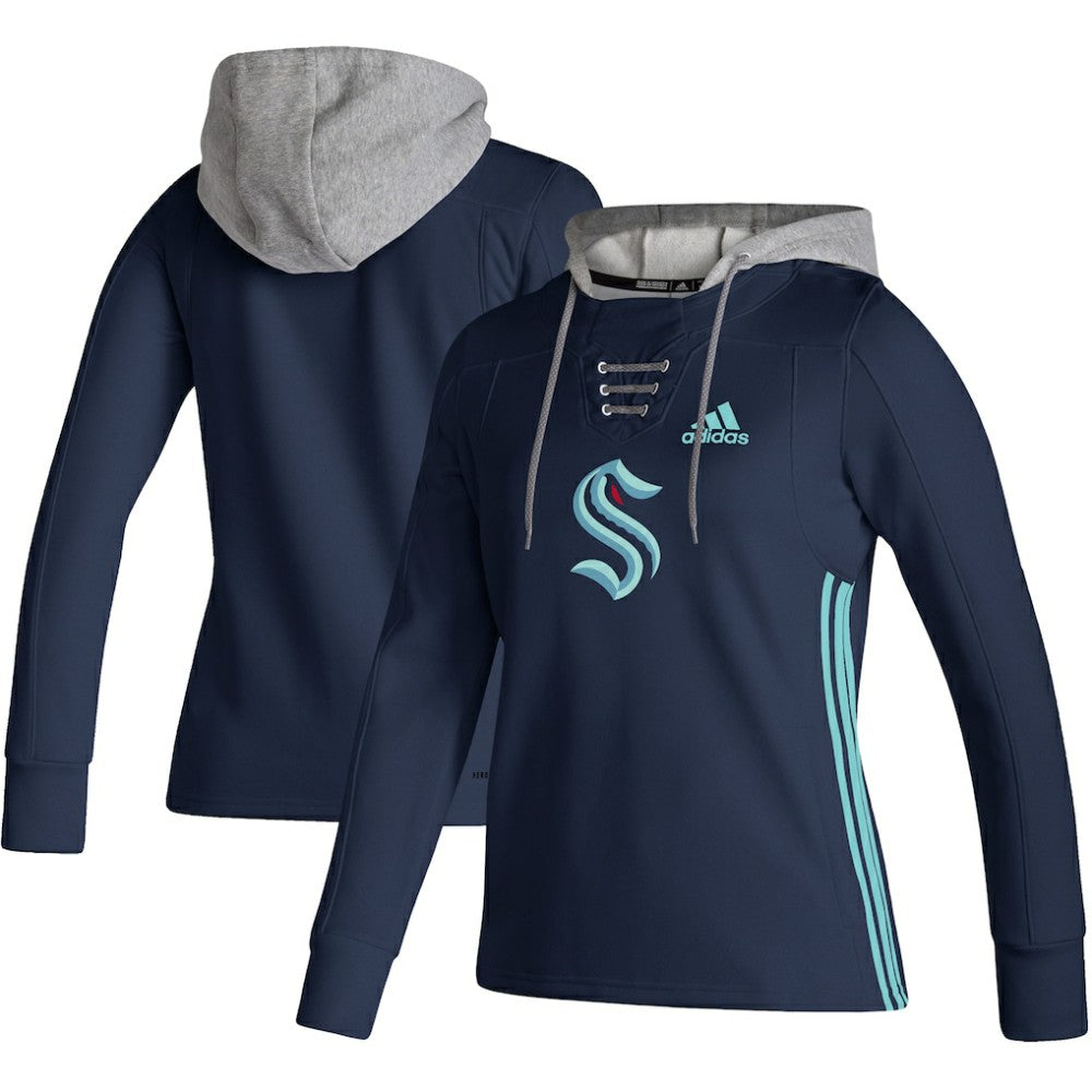 Seattle Kraken adidas Women's Skate Lace AEROREADY Pullover Hoodie - NHL Hoodies