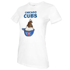 Chicago Cubs Tiny Turnip Women's Sundae Helmet T-Shirt - MLB T-shirts
