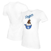 Los Angeles Dodgers Tiny Turnip Women's Sundae Helmet T-Shirt - MLB T-shirts