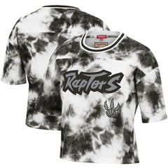 Black/White Toronto Raptors Women's Hardwood Classics Tie-Dye Cropped T-Shirt | NBA