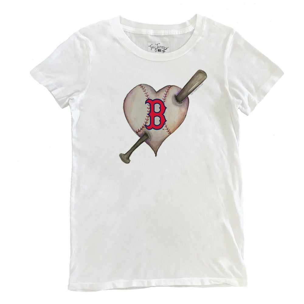 Boston Red Sox Tiny Turnip Women's Heart Bat T-Shirt - MLB T-shirts