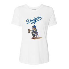 Los Angeles Dodgers Tiny Turnip Women's Kate the Catcher T-Shirt - MLB T-shirts