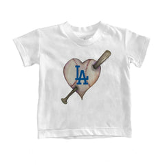 Los Angeles Dodgers Tiny Turnip Youth Heart Bat T-Shirt - MLB T-shirts