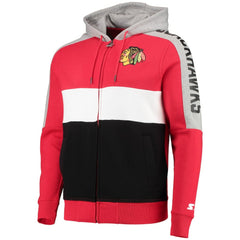 Chicago Blackhawks Starter Playoffs Color Block Full-Zip Hoodie - NHL Hoodies