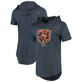 Chicago Bears Majestic Threads Primary Logo Tri-Blend Hoodie T-Shirt | NFL Discount