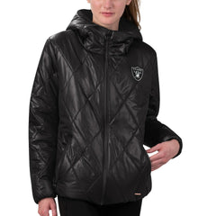 Las Vegas Raiders MSX by Michael Strahan Women's Charlotte Full-Zip Hoodie Puffer Jacket | NFL Hot