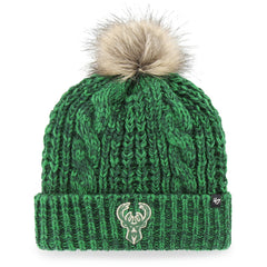 Hunter Green Milwaukee Bucks '47 Women's Meeko Cuffed Knit Hat with Pom | NBA