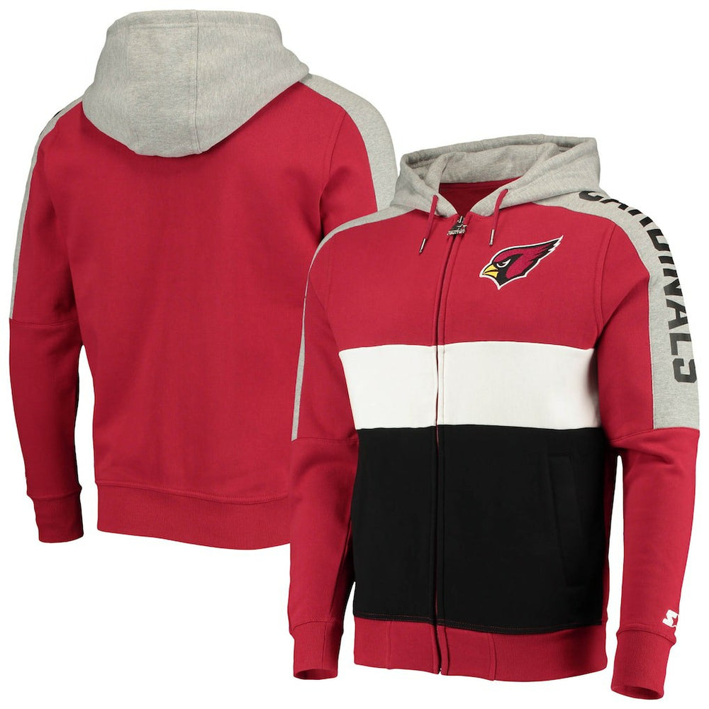 Arizona Cardinals Starter Playoffs Color Block Full-Zip Hoodie | NFL Discount
