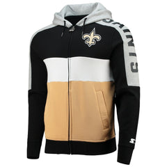 New Orleans Saints Starter Playoffs Color Block Full-Zip Hoodie | NFL Near me