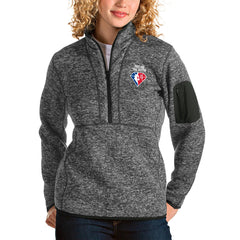 Heathered Charcoal Portland Trail Blazers Antigua Women's NBA 75th Anniversary Fortune Quarter-Zip Pullover Jacket | NBA