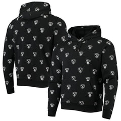 Black Brooklyn Nets The Wild Collective Unisex Allover Logo Pullover Hoodie | NBA