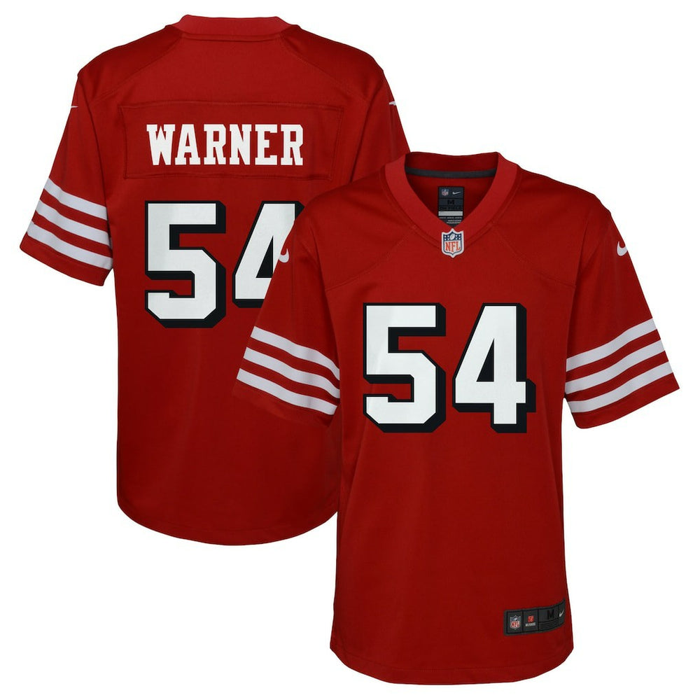 San Francisco 49ers Fred Warner Youth Game Jersey | NFL Outlet