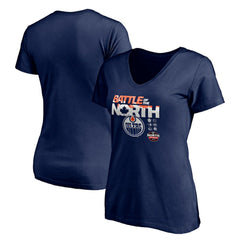 Edmonton Oilers Women's Battle of the North V-Neck T-Shirt - NHL T-shirts